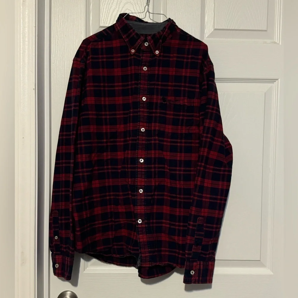 American Eagle Buffalo Check Plaid Midweight Flannel Shirt Mens Large Outdoors